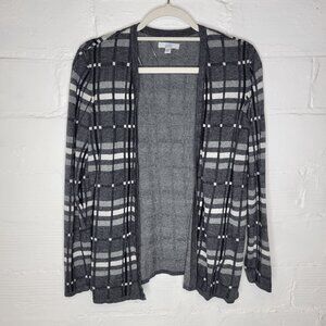 Croft & Barrow Women's Medium Cardigan Sweater Open Front Gray